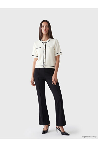 LC Waikiki Black High Waist Flared Women's Trousers