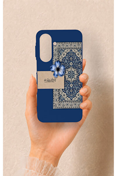 Vip Case Samsung A27 Uyumlu Mavi Etnik Halı Desenli Silikon Kılıf