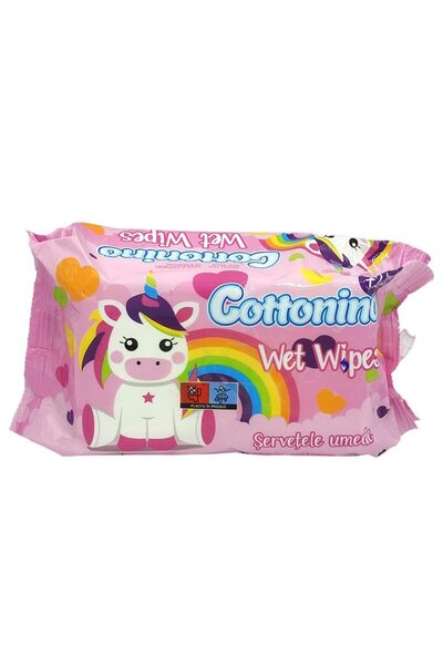 Cottonino Wet Wipes, Cottonino, 72 pcs Unicorn Pink