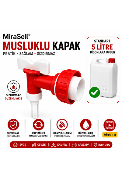5 litre Su, Antifiriz, Alkol, İPA İzopropil Alkol Bidonu MUSLUKLU KAPAĞI,Sızdırmaz ve Düzenli Akış (Sadece Musluklu Kapak gönderilir)