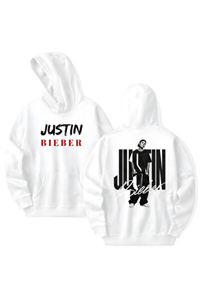STİL-X Justin Bieber Printed Cotton Long Sleeve Hooded Sweatshirt with 3 Yarns
