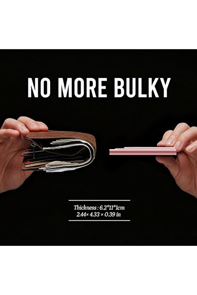 GENERAL YESIIW Holder | Rigid Aluminium Pop Up Card Holder with Banknote Pock...