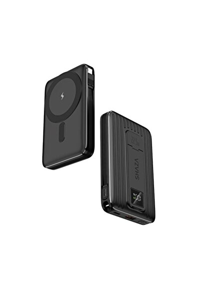 sarıbalon Shaza 10.000 mAh 22.5 W Magsafe Siyah Taşınabilir Şarj Cihazı
