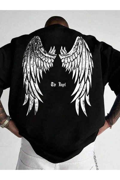 Urban Look Black Printed Oversize Hoodie - Unisex Street Style Hooded Sweatshirt