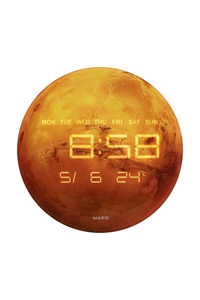 Cambridge New In Moon Led Digital Wall Clock 32X32X3.2Cm Orange