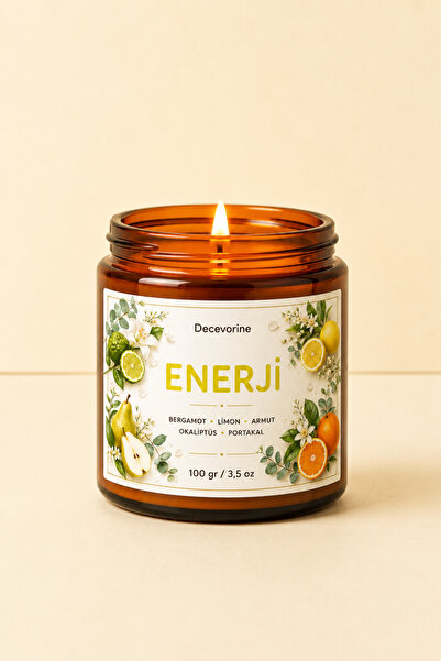 Enerji Kokulu Mum Ferah • Canlı • Narenciyeli • Serin • Aydınlık 100 Gr