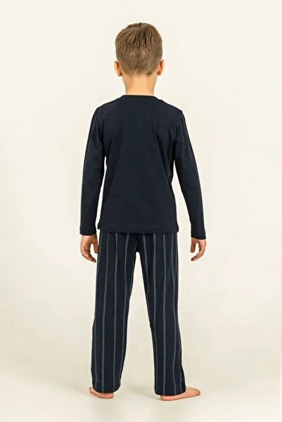 YUYİ ARNETTA 100% BUMBAC, CU GULER ROTUND, CU MÂNECĂ LUNGĂ, SET DE PIJAMALE PENTRU BĂIEȚI