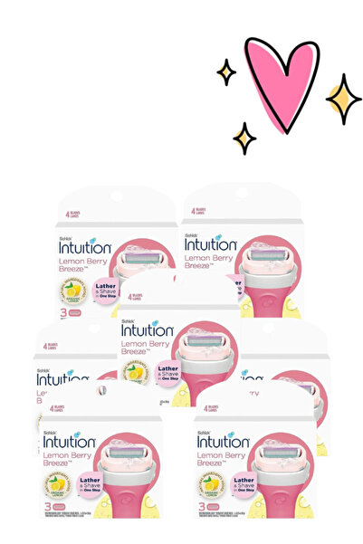 Schick Intuition 7 قطع من شفرات الحلاقة إنتويشن بنكهة الليمون والتوت 3 قطع