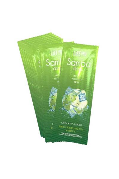 Samba Flavored Water Drink Powder Sugar-Free 9g Makes 1.5L of Drink - Green A...