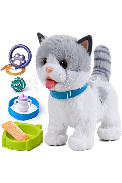 Or TU Walking Kitten Toys for Kids Toy, Plush Cat Walk on a Lead, Electronic ...
