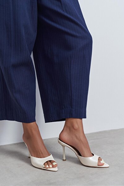 NİŞANTAŞI SHOES Renata Sedef Patent Leather Open Toe Women's Thin Heeled Slip...