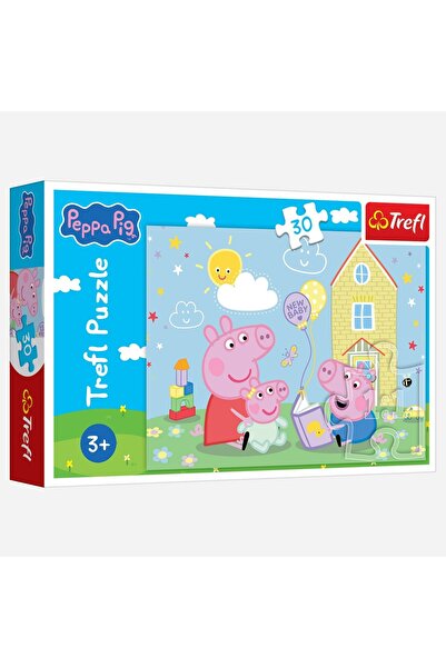 Trefl Puzzle de 30 de piese cu Peppa și George în scenă de lectură, pentru co...