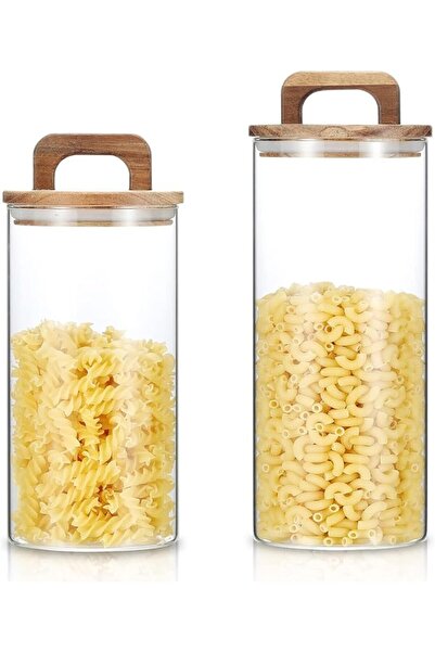 Yelajoy Glass Food Storage Containers,3pcs Clear Organizer Bottle Canister Pa...