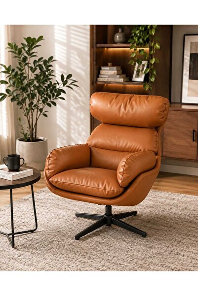 TrentonGCC Modern 360° Swivel Accent Chair – Upholstered Lounge Armchair with...