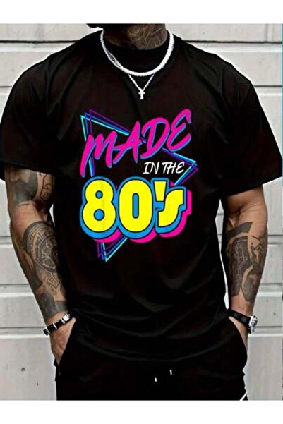 9JY 100% Cotton Made In The 80s 1980s Retro Nine Eighties Vintage Music T-Shi...