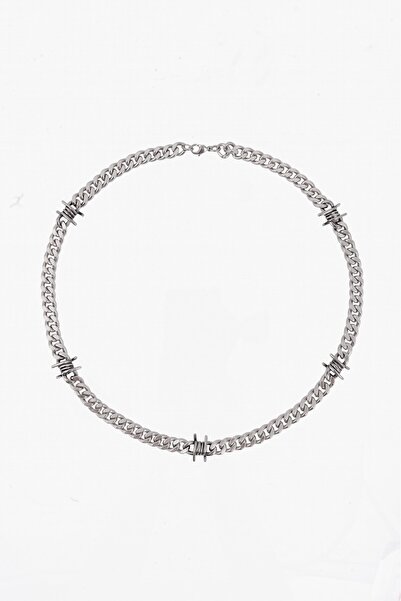 Crupt Studio 316L Barbed Wire Cuban Chain Men's Steel Necklace
