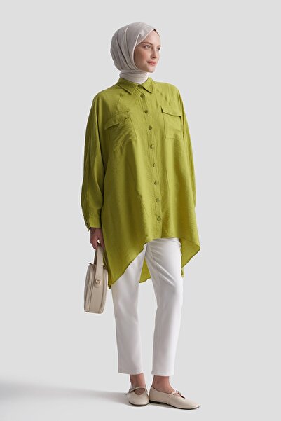 Armine Rayon Blend Tunic Oil Green