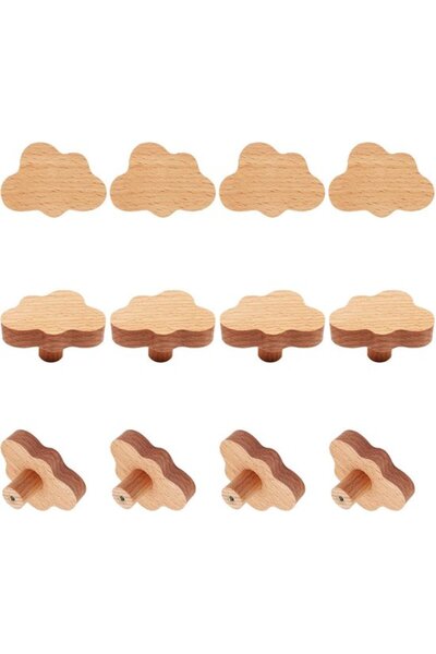 STARSTAR Handles - 12-Pack - Wooden - 6*4.1*3.2 cm - Cloud design - For nurse...