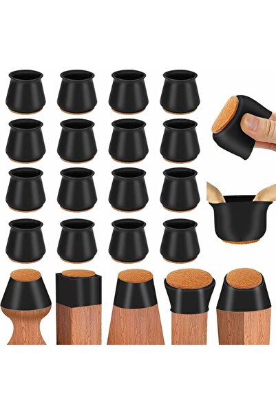 STARSTAR 35-40mm silicone floor protector with felt pad, 24 rubber chair leg ...