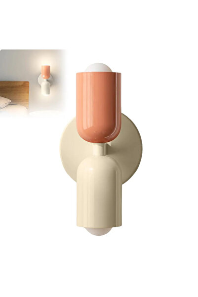 STARSTAR Cream-colored wall lamp, double bulbs, kids' room/bedroom, warm whit...