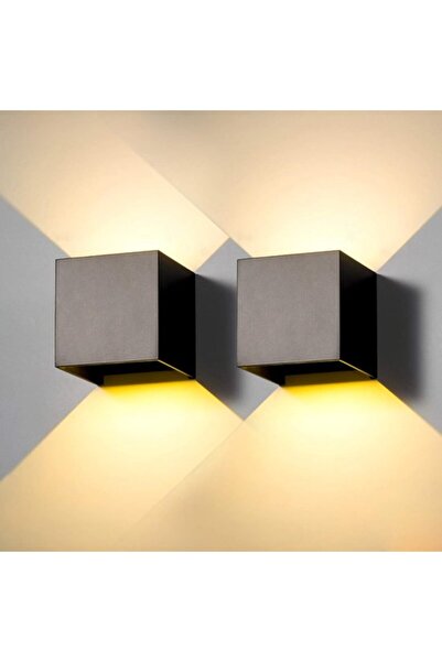 STARSTAR 2-Pack 6W 3000K Warm White LED Outdoor Wall Lights, Modern Black IP6...