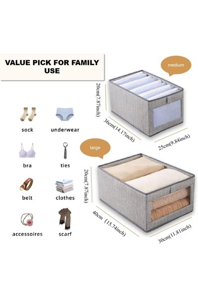 Morvena Picks Un set de 3 cutii de depozitare pliabile din material textil cu...