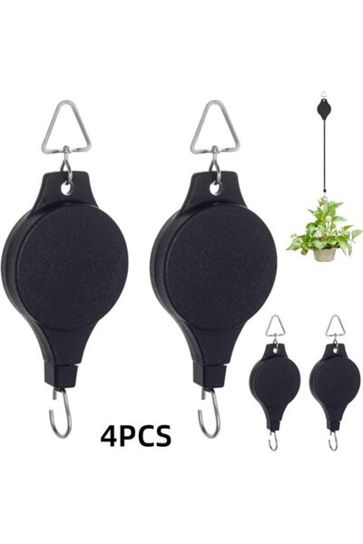 STARSTAR 4-Piece Connectable Telescopic Flower Basket Hooks for Hanging Plant...