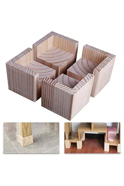 STARSTAR A set of 4 wooden furniture lifters, including bed lifters and furni...
