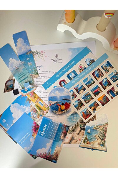 tinystoriestr Tiny Mail Club & Monthly Box - August Month /Bookmark,Sticker,S...