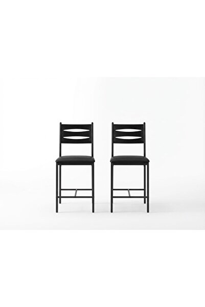 Garvee Modern Counter Height Bar Stools Set of 4–Black Wooden Dining Chairs w...