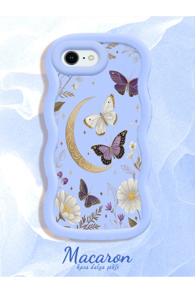 CHICASELUX iPhone 7/8/Se 2020 2022 Compatible Wavy Frame Moon Butterfly and F...