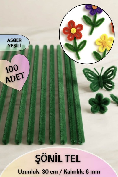Dantelux 100 Pieces of Chenille Fuzzy Wire 30 cm |   Handicrafts, Flower Maki...