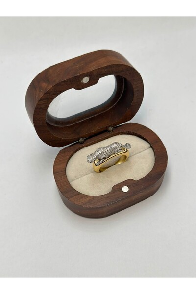 BYYEŞO Tiger Detailed Double Color Steel Ring (Adjustable)