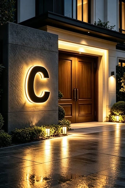 Generic Custom LED Letter Sign, Backlit 3D Metal Alphabet A with Warm White I...