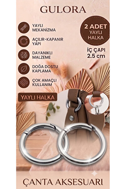 gulora Spring Metal Ring Silver (2 Pcs-2,5Cm)