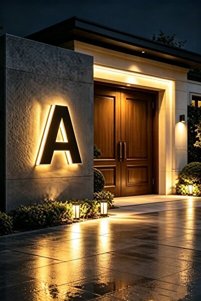 Generic Custom LED Letter Sign, Backlit 3D Metal Alphabet A with Warm White I...