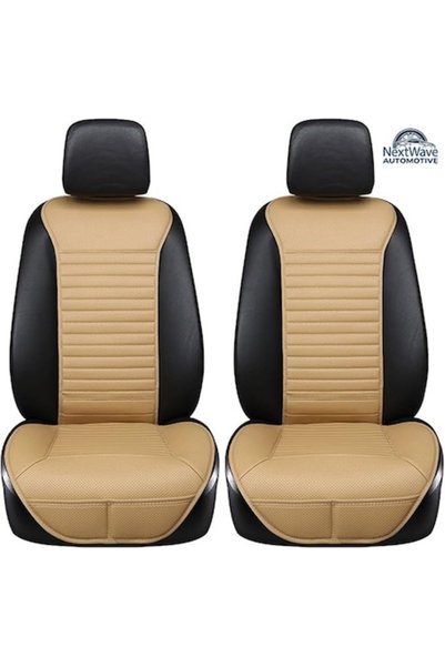 NEXTWAVE 2-piece car seat cover set, universal, waterproof, beige