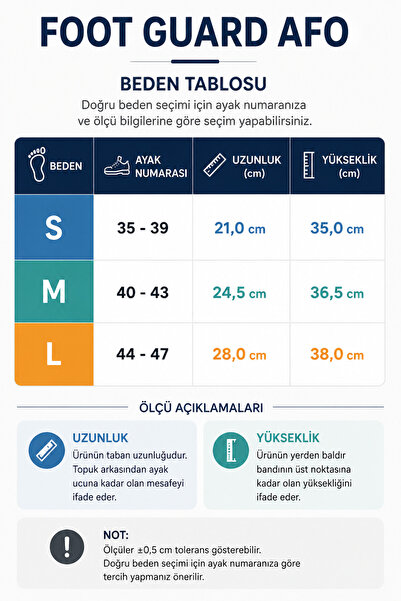 Genel Markalar Foot Guard Ayak İstirahat Ateli AFO Ayak Bileği Destekleyici