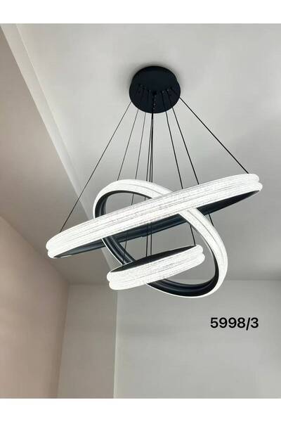 Generic Brand 5998-3 – نجفة معلقة LED مودرن بتصميم حلقات متداخلة