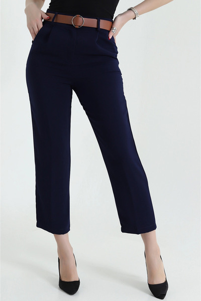 VıoShıne Ženske pantalone od krep materijala visokog struka sa remenom, uvezeno