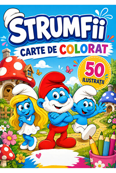Disney Βιβλίο ζωγραφικής, 50 εικονογραφήσεις Οι Στρουμφ, Α4