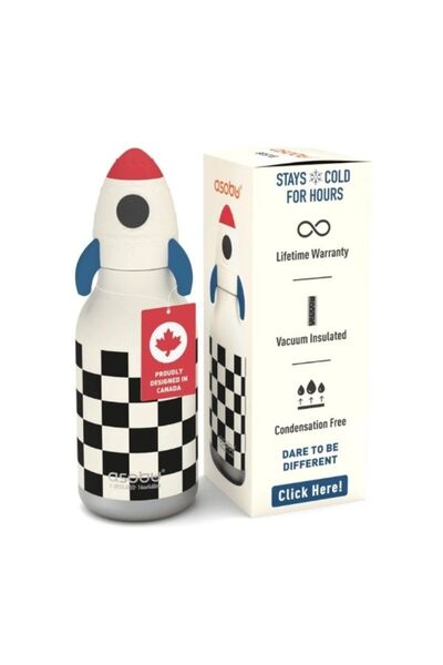GÜMRÜK BEY Asobu Bestie Rocketship Children's Thermos Water Bottle |   Stainl...