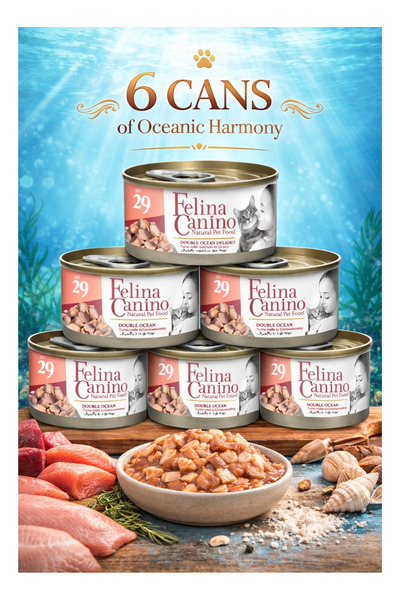 felina canino Tuna & Salmon Cat Food (6 Cans) – Double Marine Recipe High Pro...