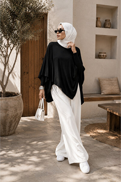 MY VİNTAGE Summer and Spring Stylish Women's Asymmetrical Draped Viscose Cape...