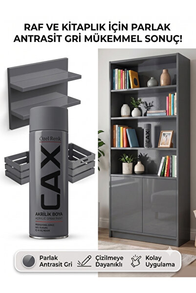 caxcolors CAX Akrilik Sprey Boya 400 ml – Mobilya, Raf, Kitaplık ve Ahşap Hız...