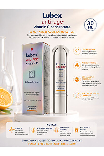 Lubex Anti Age Vitamin C Cilt Üzerinde Lekelenmeleri Azaltıcı, Nemlendirici v...
