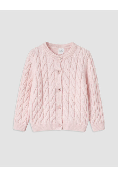 LC Waikiki Crew Neck Girl's Knitwear Cardigan
