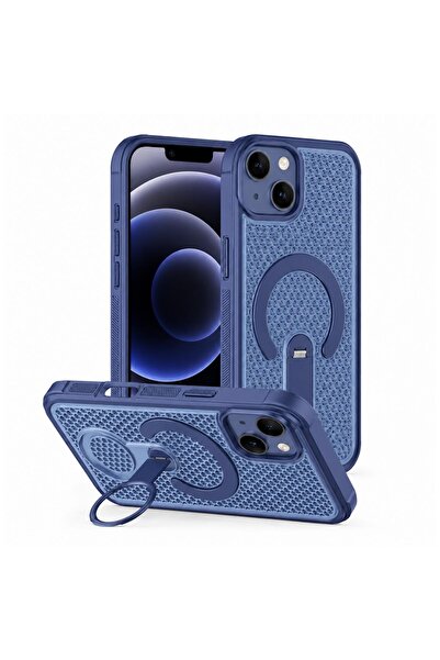 Zebana Apple iPhone 15 Plus Uyumlu Kılıf CoolRing M-Safe Silikon Kılıf Lacivert