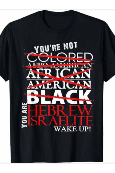 k222 Men's White Israelite T-Shirt - "You're Not African American" Slogan & T...