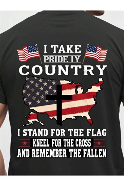 k222 Men'S Retro T-Shirt Featuring American Flag And Map Of The USA With A Mo...